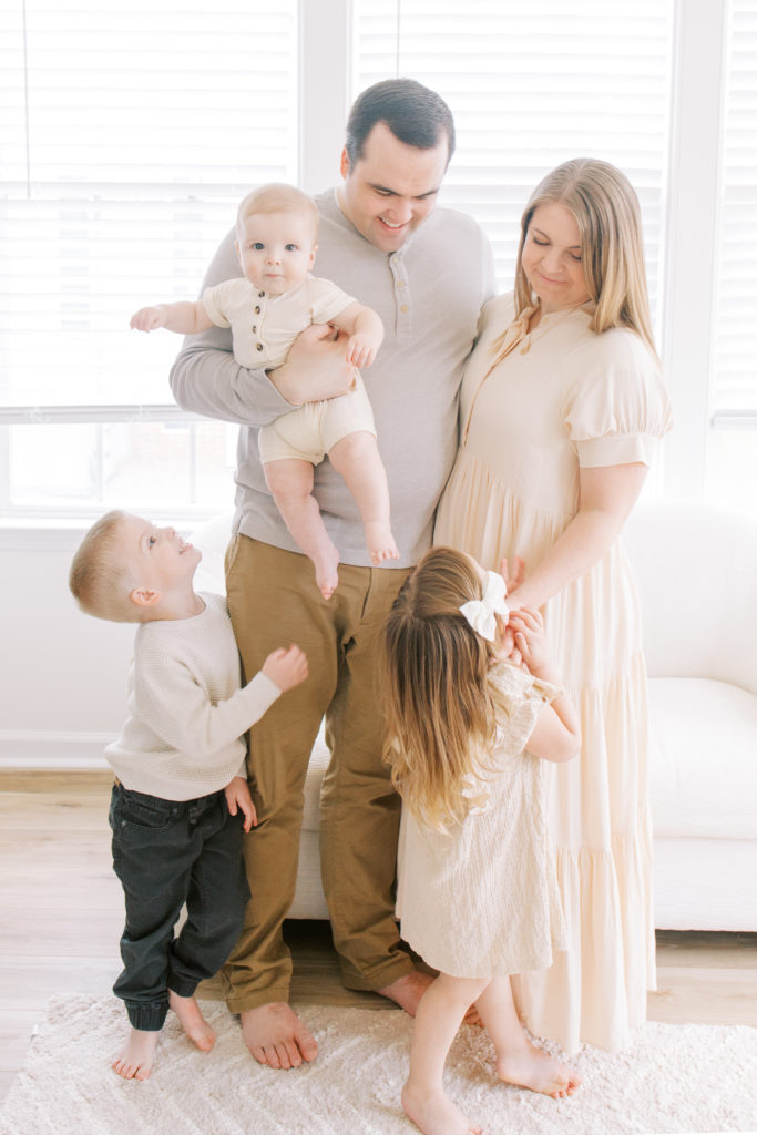 Studio family photo session in Raleigh, NC taken by Alisa Dalton Photography, a newborn, maternity, and family photographer 